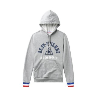 2017 Nouvelle Le Coq Sportif Po Hood As Saint Etienne Light Heather Grey Sweats Homme